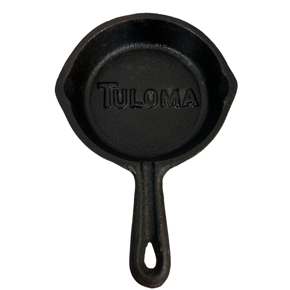 Vintage Tuloma Cast Iron Advertising Ashtray Skillet Frying Pan 4” x 6” x 1”